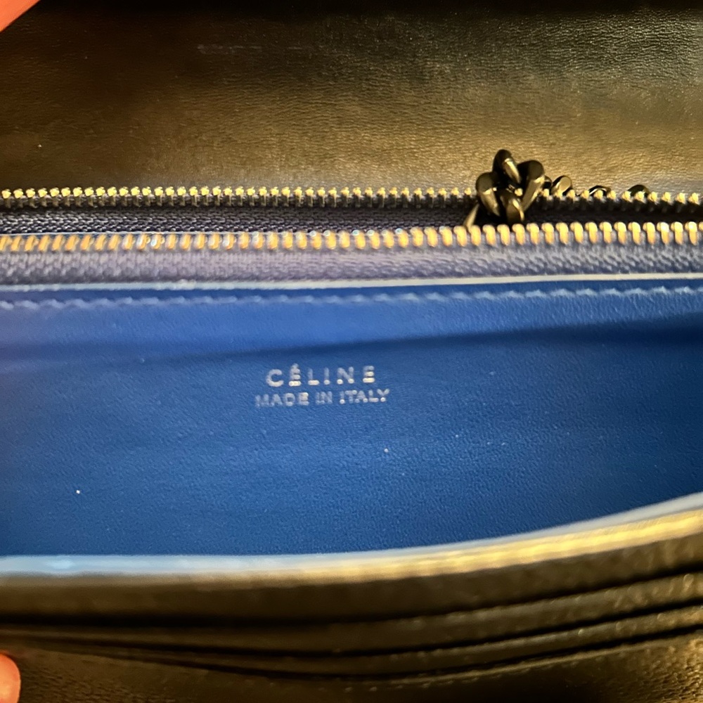 Celine Black and Blue Leather Wallet - Picture 10 of 10